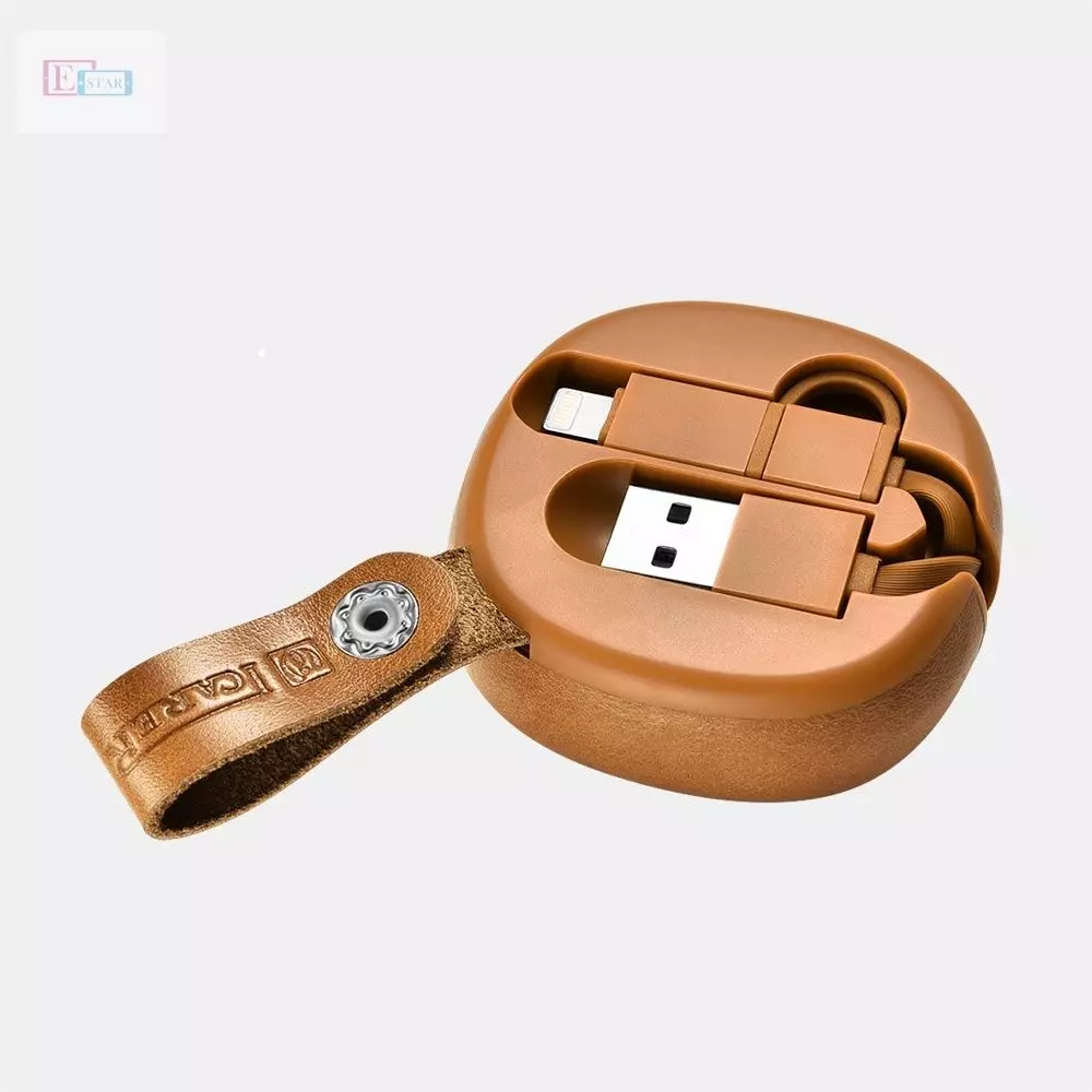 Кабель для заряджання Icarer Real Leather Retractable 2 in 1 Charging Cable (Micro+Lightning) Red (Червоний) ISJX001 Кабель для заряджання Icarer Real Leather Retractable 2 in 1 Charging Cable (Micro+Lightning) Red (Червоний) ISJX001