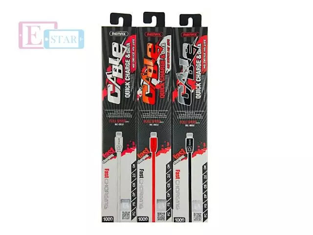 Кабель для зарядки и передачи данных Remax Full Speed Lightning 1м для планшетов и смартфонов Black (Черный) RC-001i Кабель для зарядки и передачи данных Remax Full Speed Lightning 1м для планшетов и смартфонов Black (Черный) RC-001i