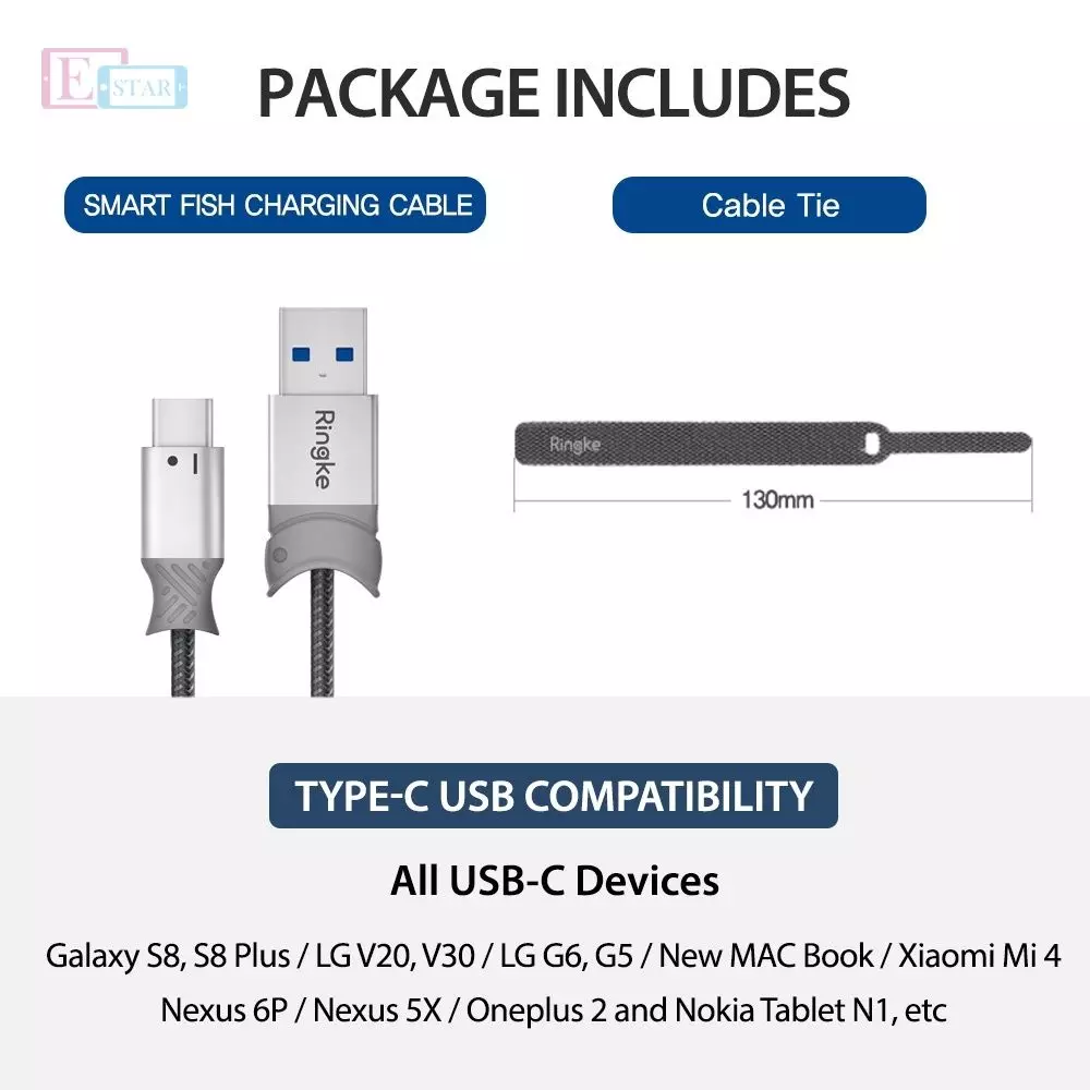 Кабель для зарядки Ringke Fish Cable USB to Lightning 1,2 m Gray (Серый) 8809550347793 Кабель для зарядки Ringke Fish Cable USB to Lightning 1,2 m Gray (Серый) 8809550347793