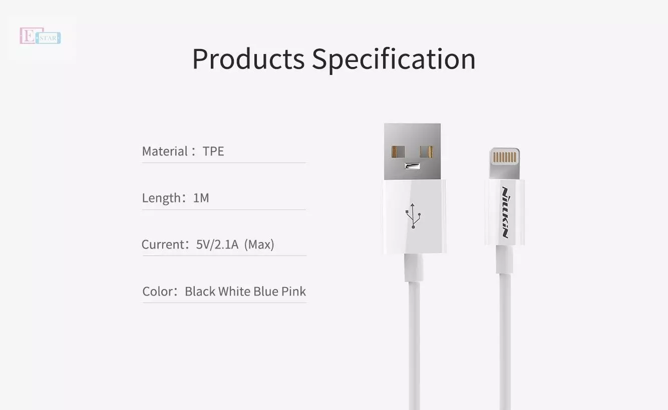 Кабель Nillkin Rapid Cable 1 м White (Белый)