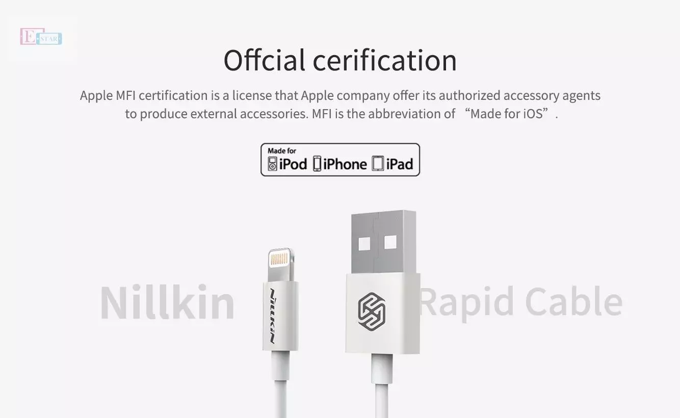 Кабель Nillkin Rapid Cable 1 м White (Белый)