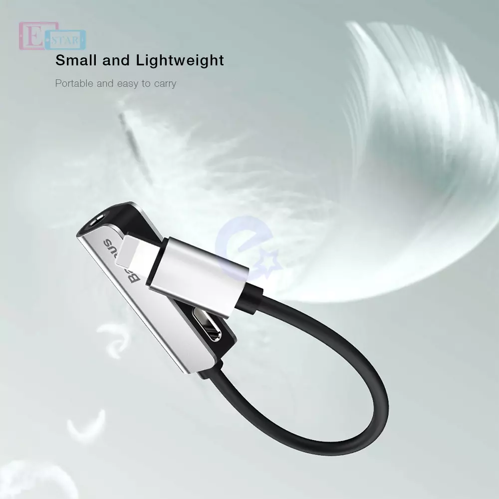 Кабель перехідник Baseus L32 Double Socket Lightning 2in1 to Jack 3.5mm / Lightining Adapter Cable Red (Червоний) CALL32-09