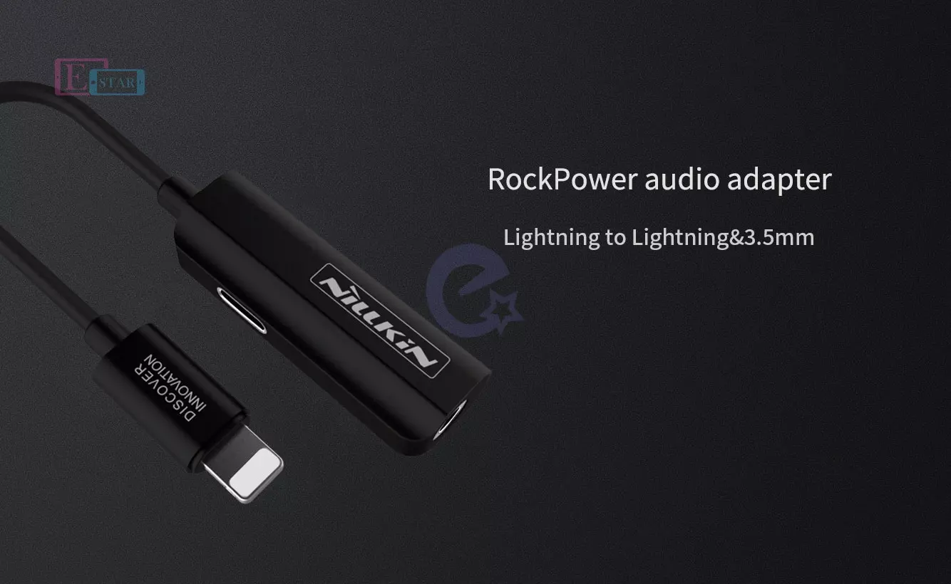Кабель переходник Nillkin RockPower audio adapter-Lightning to Lightning&amp;3.5mm Black (Черный)