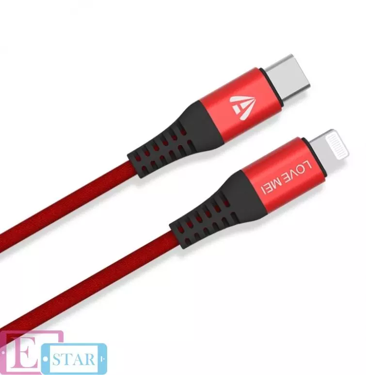 Кабель Love Mei PD Fast Charger Data Line Red Кабель Love Mei PD Fast Charger Data Line Red