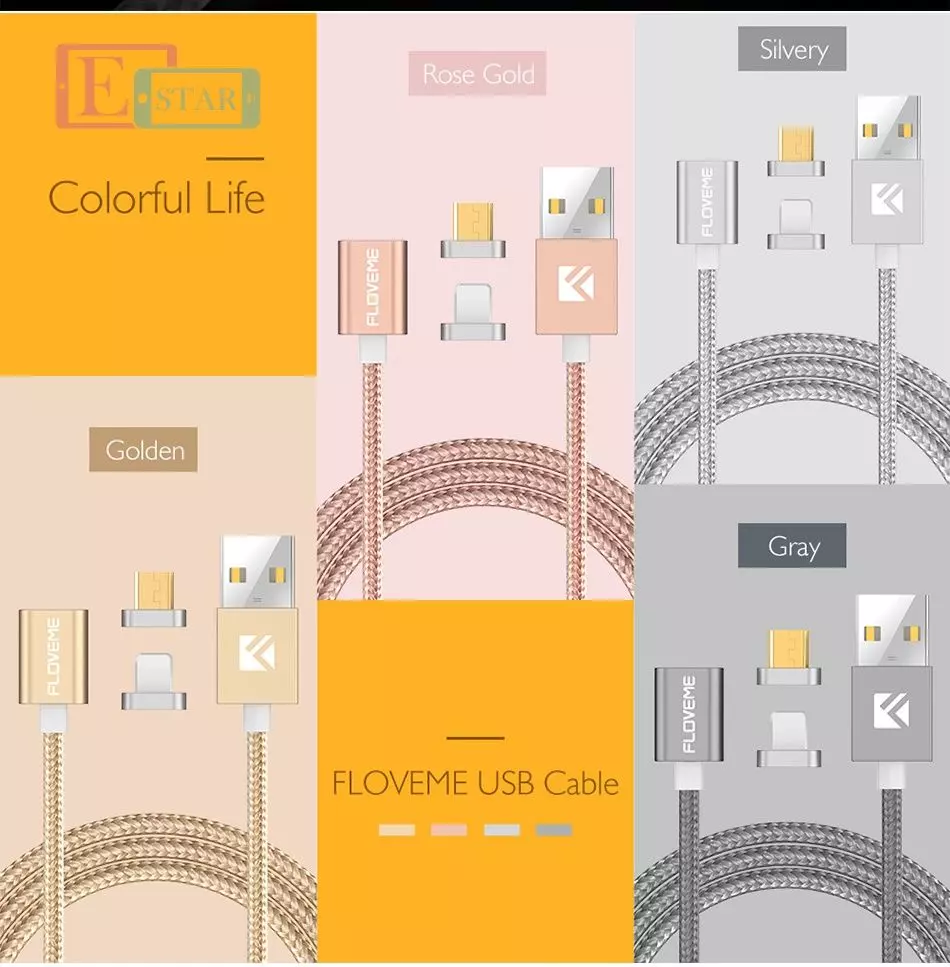 Магнитный кабель для зарядки смартфона Floveme Magnetic Cable Micro USB+Lightning to USB Glory Gold (Золотой) Магнитный кабель для зарядки смартфона Floveme Magnetic Cable Micro USB+Lightning to USB Glory Gold (Золотой)
