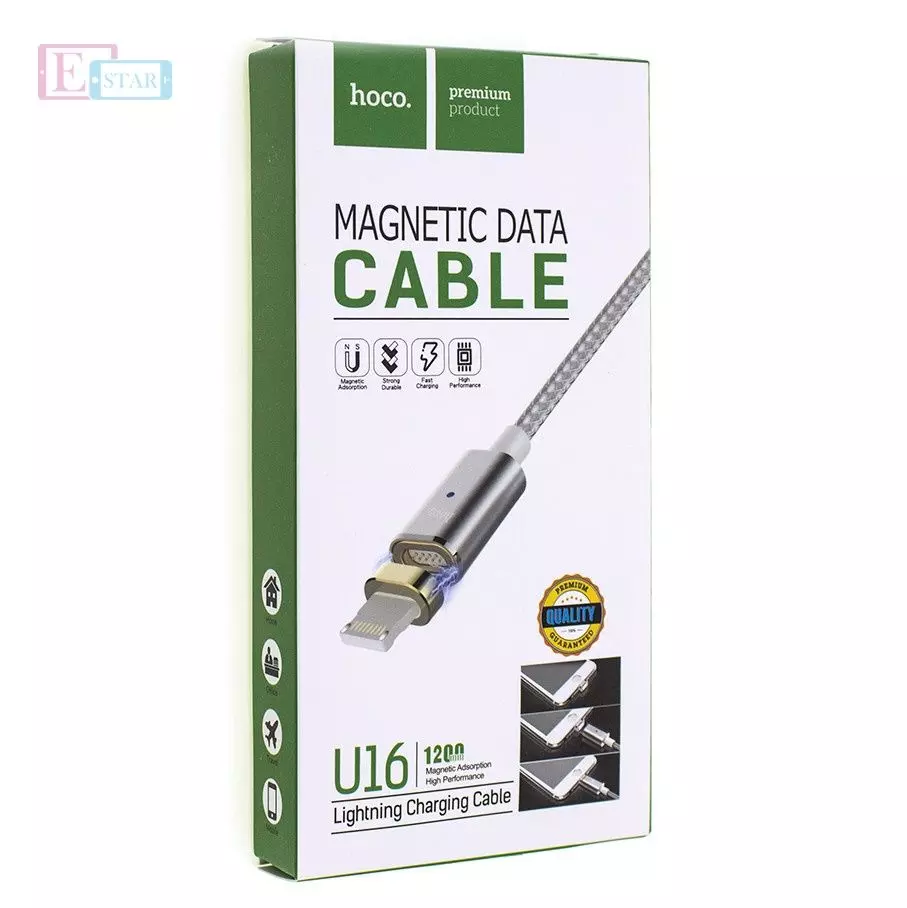 Магнітний кабель для заряджання смартфона Hoco U16 Magnetic Absorption Lightning to USB Магнітний кабель для заряджання смартфона Hoco U16 Magnetic Absorption Lightning to USB