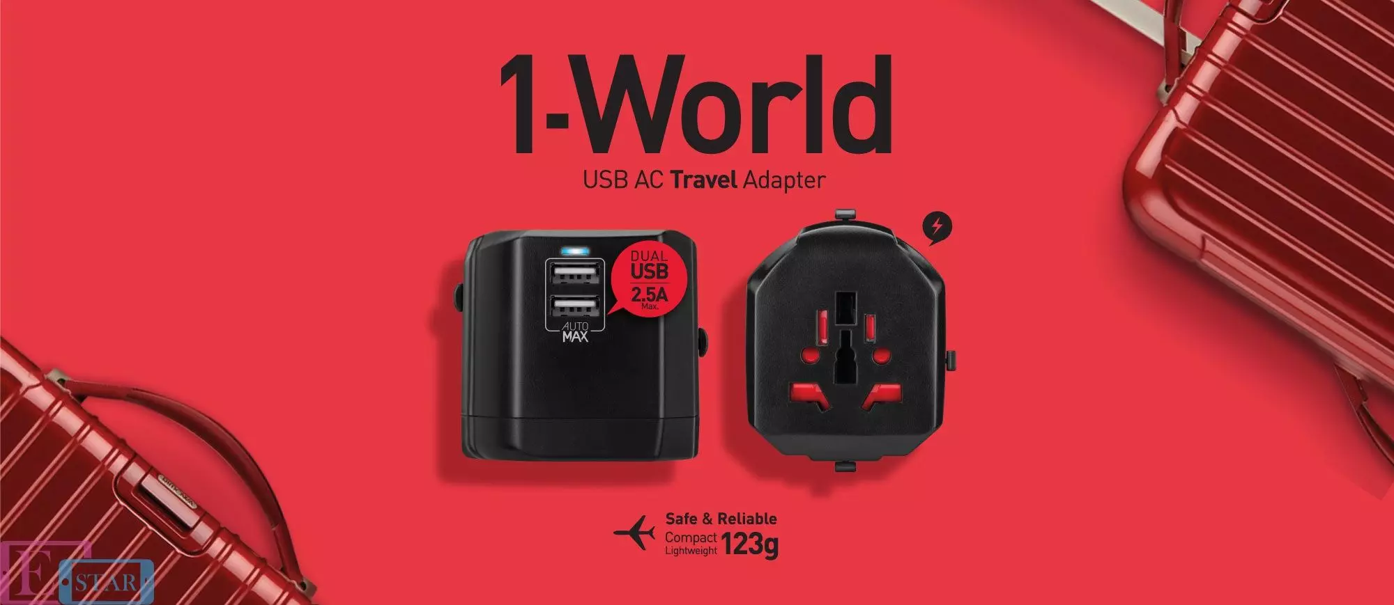 Зарядное устройство Momax 1-World USB AC Travel Adapter Black (Черный) UA1 Зарядное устройство Momax 1-World USB AC Travel Adapter Black (Черный) UA1