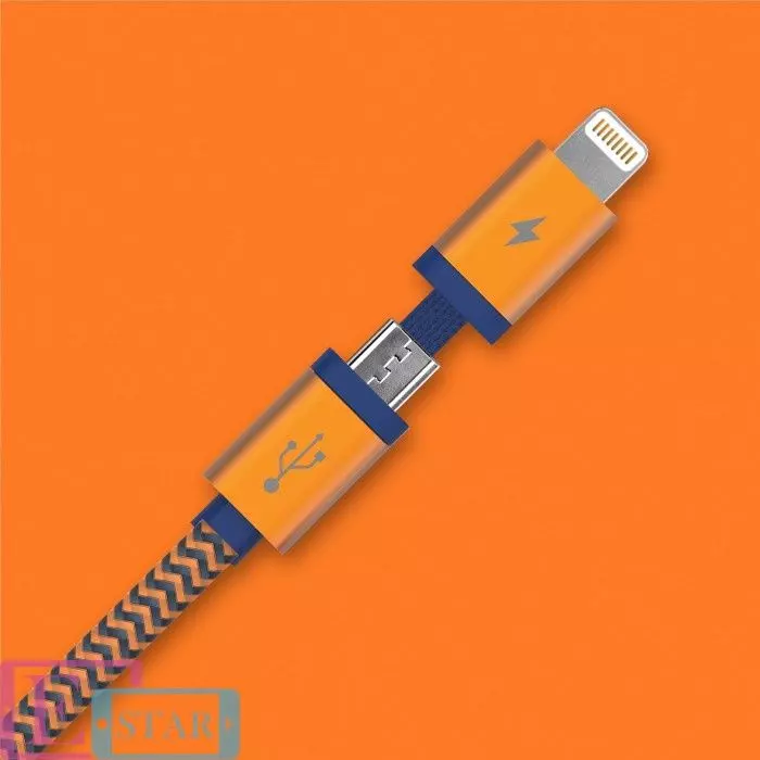 Кабель для заряджання Momax Elite-Link 2 in 1 Lightning &amp; Micro USB Cable Black (Чорний) DL4