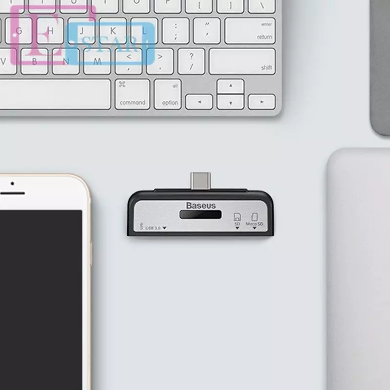 Переходник Baseus Data Migration Series OTG USB 3.O Card Reader Black (Черный) ACTQY-01 Переходник Baseus Data Migration Series OTG USB 3.O Card Reader Black (Черный) ACTQY-01
