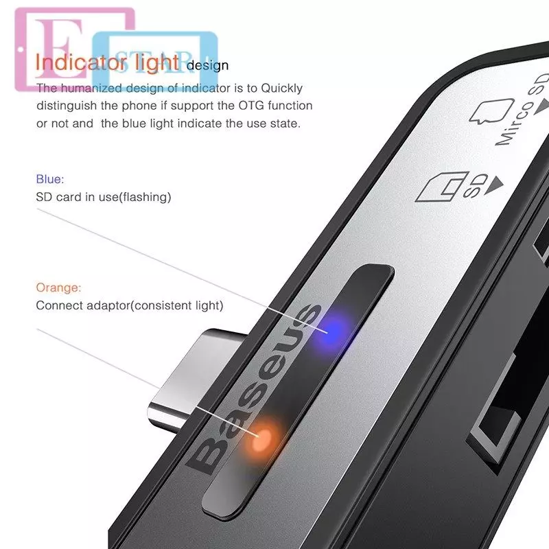 Переходник Baseus Data Migration Series OTG USB 3.O Card Reader Black (Черный) ACTQY-01 Переходник Baseus Data Migration Series OTG USB 3.O Card Reader Black (Черный) ACTQY-01