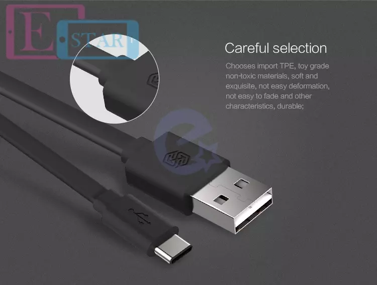Кабель для заряджання та передачі даних USB - Type C Nillkin cable для смартфонів та телефону 1,2 м Black (Чорний) Кабель для заряджання та передачі даних USB - Type C Nillkin cable для смартфонів та телефону 1,2 м Black (Чорний)