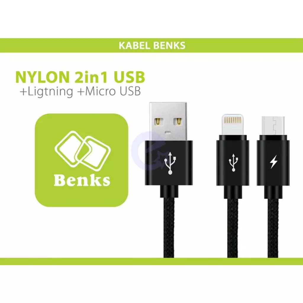 Оригинальный кабель для зарядки Benks D10 2 в 1 Micro USB + Lightning Rose Gold (Розовое Золото)