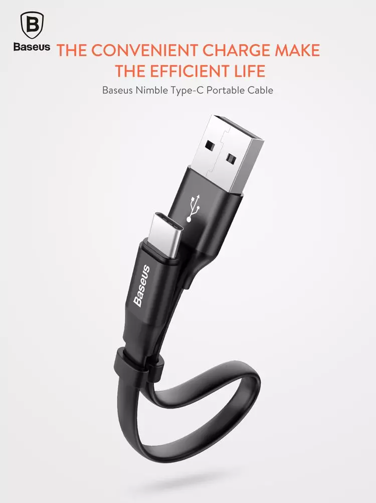 Оригинальный кабель для зарядки и передачи данных Baseus Nimble Cable - Type C Portable Black (Черный) Оригинальный кабель для зарядки и передачи данных Baseus Nimble Cable - Type C Portable Black (Черный)