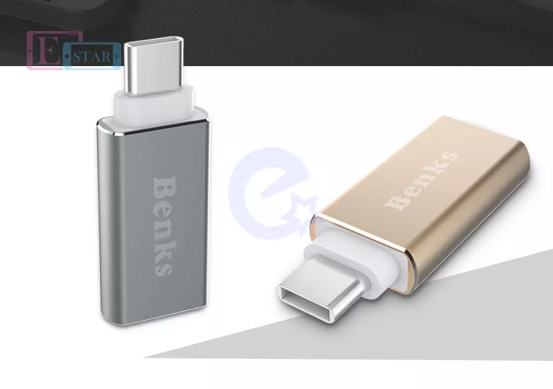 Переходник Benks Type-C to USB 3.0 OTG Adapter для планшетов и сaмартфонов Gold (Золотой)