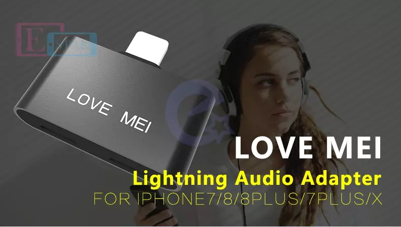 Переходник Love Mei Lightning Audio Adapter для Apple iPhone 7/7Plus/8/8 Plus/X Space Gray (Серый)