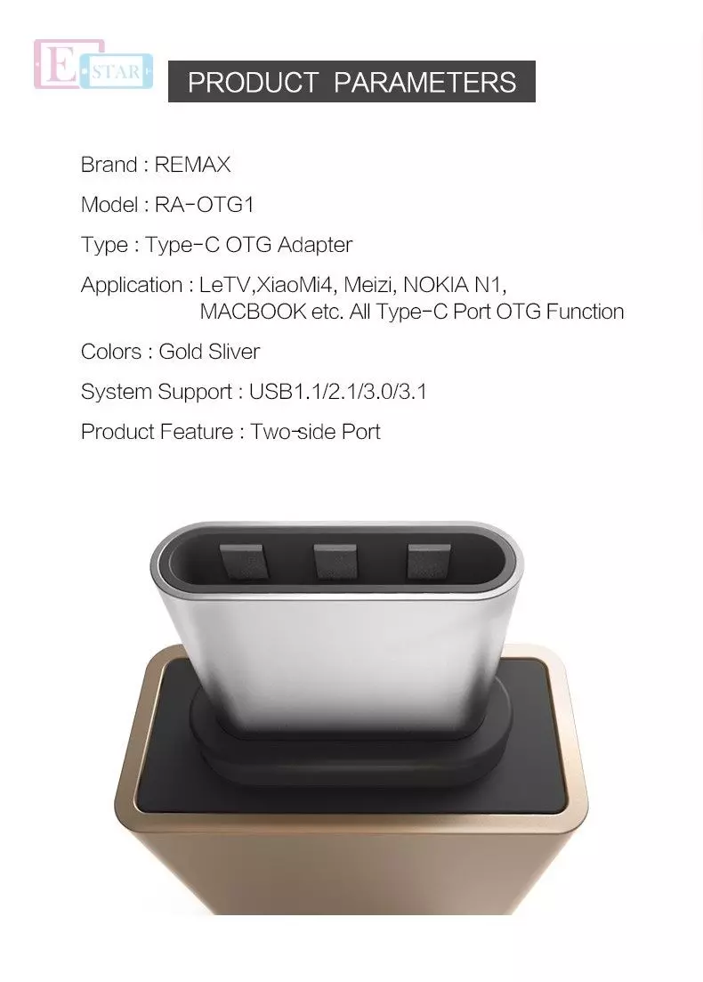 Переходник Remax Type C OTG Adapter для планшетов и смартфонов Silver (Серебристый) RA-OTG1 Переходник Remax Type C OTG Adapter для планшетов и смартфонов Silver (Серебристый) RA-OTG1
