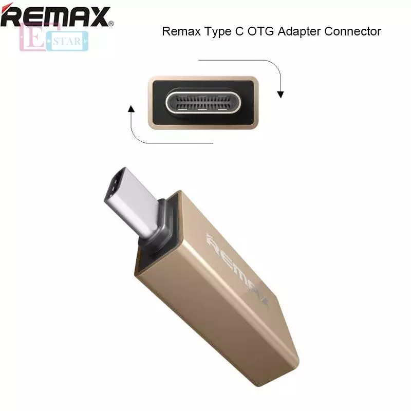 Перехідник Remax Type C OTG Adapter для планшетів та смартфонів Gold (Золотий) RA-OTG1