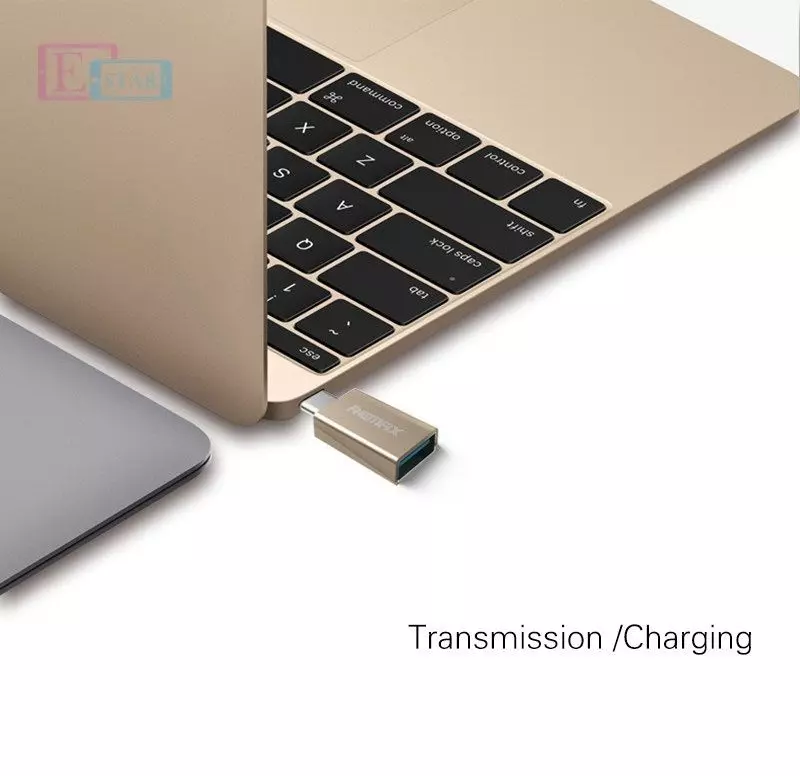 Перехідник Remax Type C OTG Adapter для планшетів та смартфонів Gold (Золотий) RA-OTG1