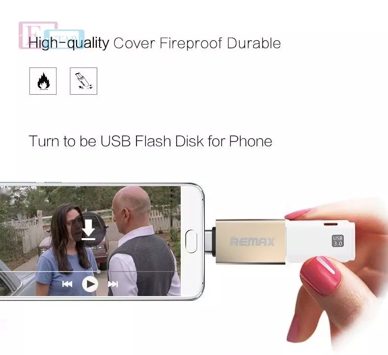 Перехідник Remax Type C OTG Adapter для планшетів та смартфонів Gold (Золотий) RA-OTG1