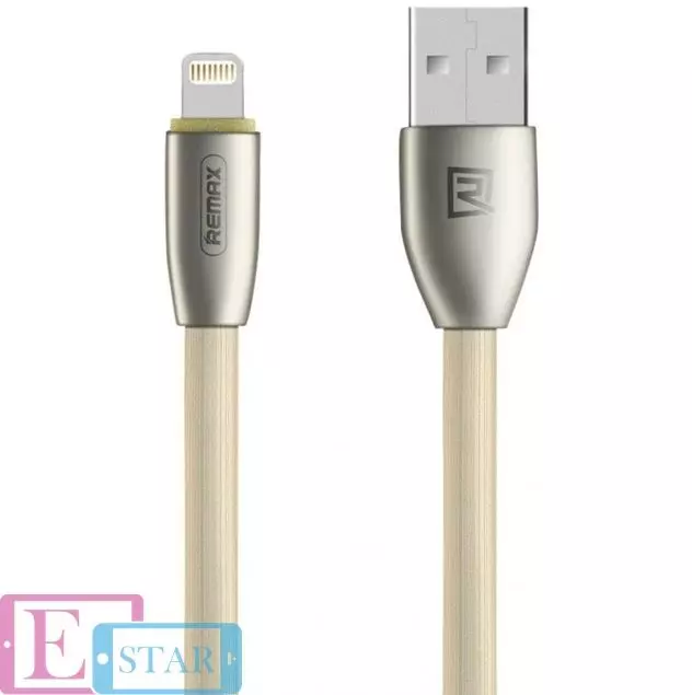 Кабель для зарядки и передачи данных Remax Knight Lightning 1m Gold (Золото) RC-043i