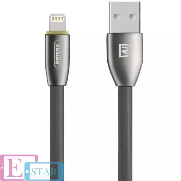 Кабель для заряджання та передачі даних Remax Knight Lightning 1m Black / Grey (Чорний/Сірий) RC-043i