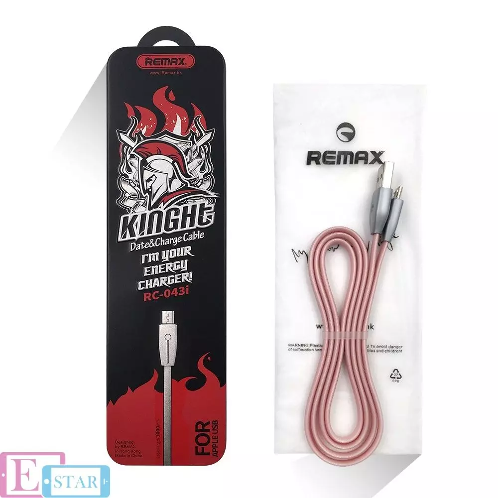Кабель для заряджання та передачі даних Remax Knight Micro USB 1m Rose Gold (Рожеве золото) RC-043m Кабель для заряджання та передачі даних Remax Knight Micro USB 1m Rose Gold (Рожеве золото) RC-043m