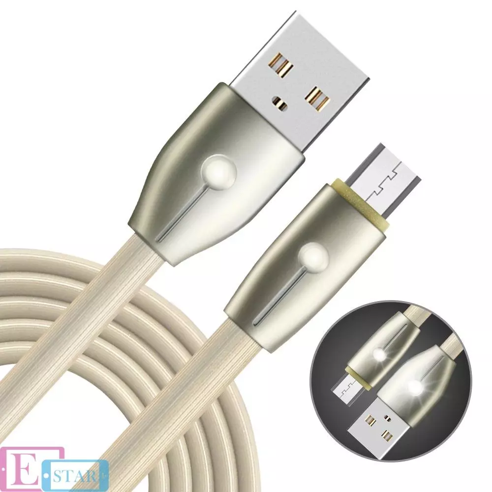 Кабель для заряджання та передачі даних Remax Knight Micro USB 1m Gold (Золото) RC-043m Кабель для заряджання та передачі даних Remax Knight Micro USB 1m Gold (Золото) RC-043m