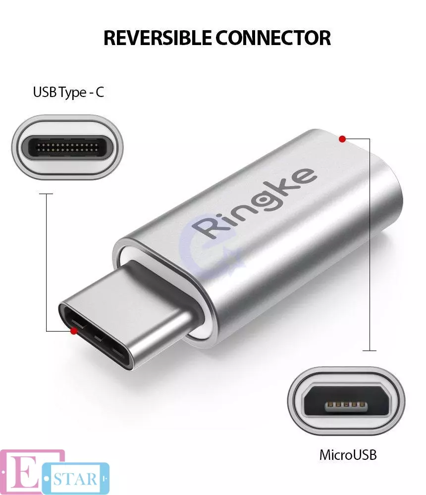 Адаптер Ringke MicroUSB to Type C Adapter (3 pack) Silver (Серебряный)