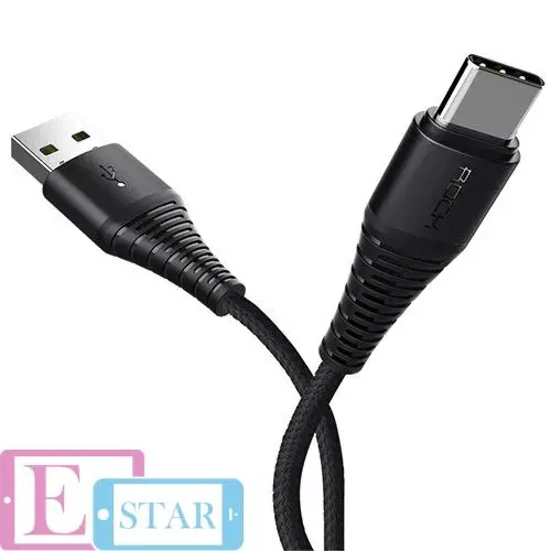 Высокоскоростной кабель для зарядки и передачи данных Rock USB - Type-C 1.2 м Black (Черный) RCB0558 Высокоскоростной кабель для зарядки и передачи данных Rock USB - Type-C 1.2 м Black (Черный) RCB0558