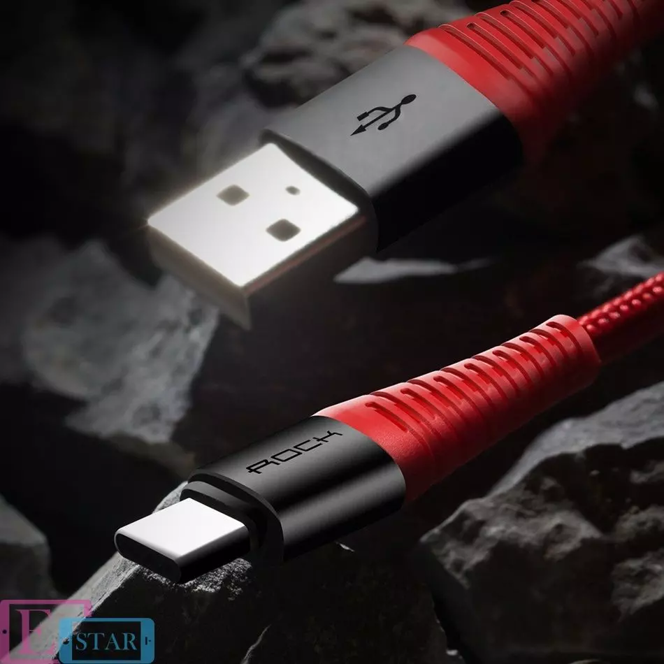 Высокоскоростной кабель для зарядки и передачи данных Rock USB - Type-C 1.2 м Black (Черный) RCB0558 Высокоскоростной кабель для зарядки и передачи данных Rock USB - Type-C 1.2 м Black (Черный) RCB0558