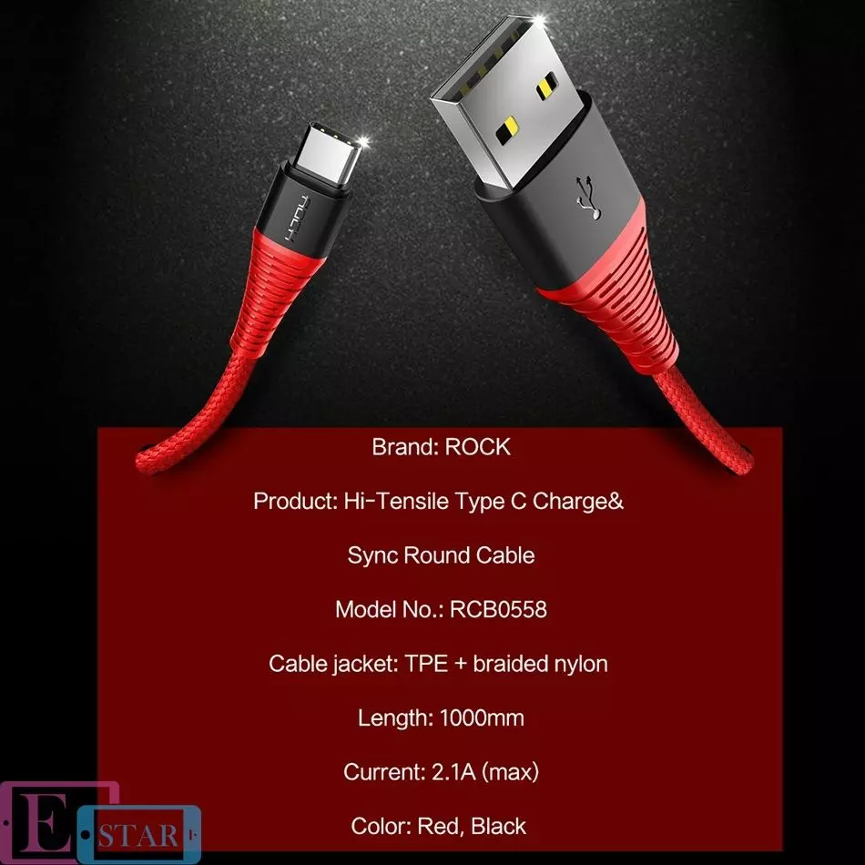 Высокоскоростной кабель для зарядки и передачи данных Rock USB - Type-C 1.2 м Black (Черный) RCB0558 Высокоскоростной кабель для зарядки и передачи данных Rock USB - Type-C 1.2 м Black (Черный) RCB0558