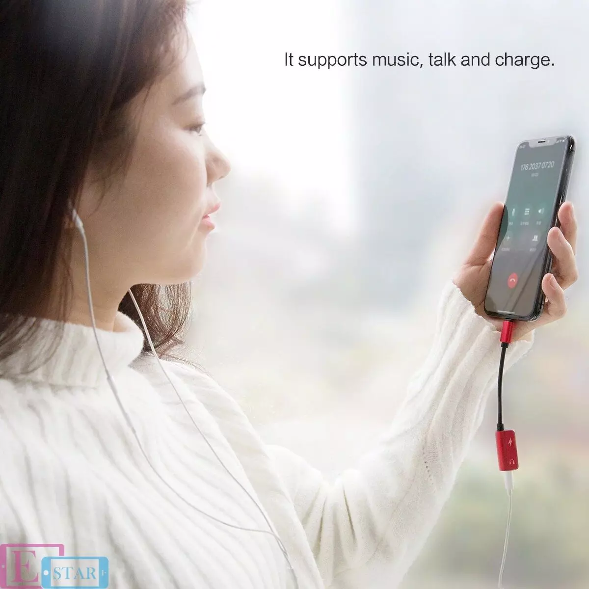 Адаптер Rock Lightning Metal Charge&Audio 2 in 1 version A Red (Червоний) RCB0587 Адаптер Rock Lightning Metal Charge&Audio 2 in 1 version A Red (Червоний) RCB0587