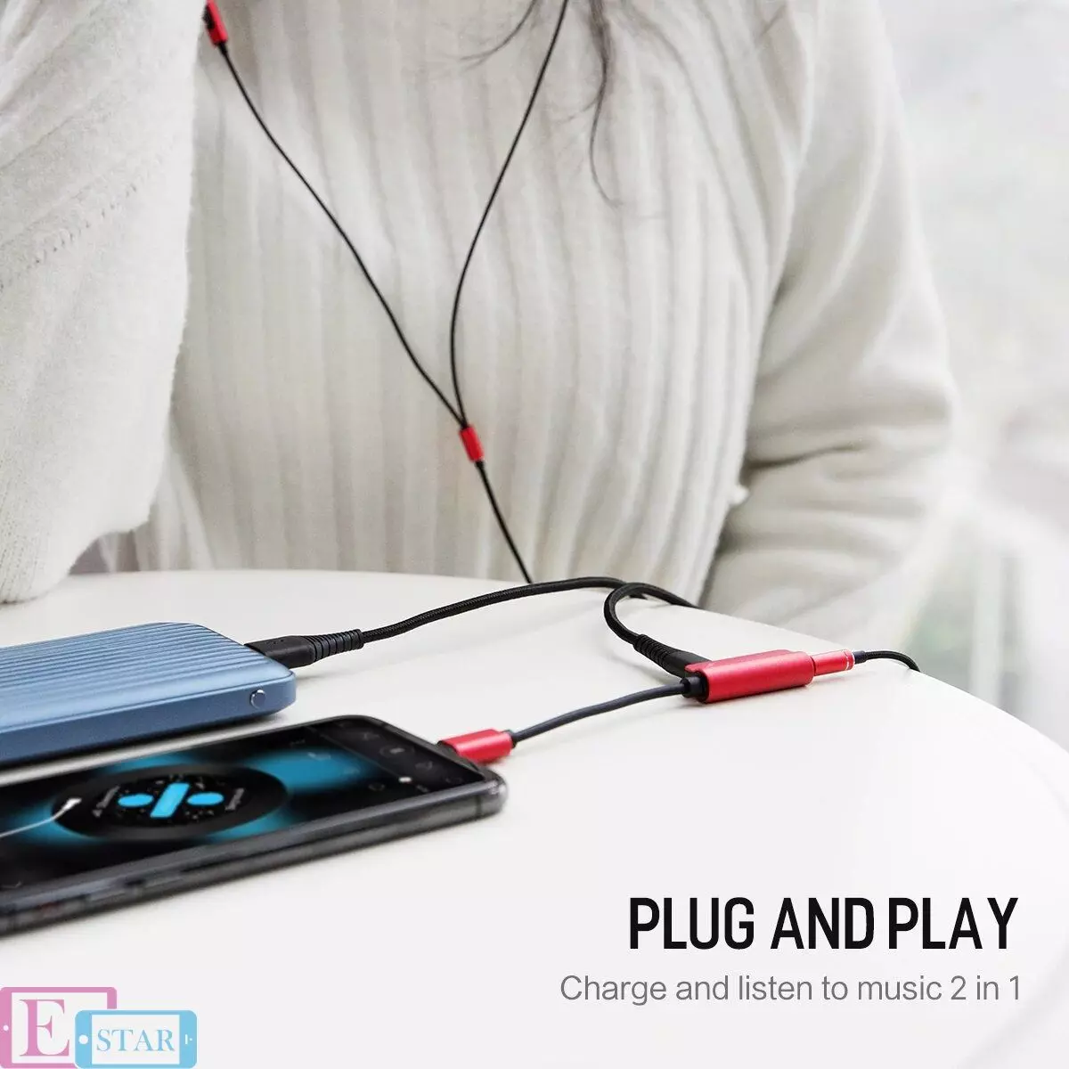 Адаптер Rock Lightning Metal Charge&Audio 2 in 1 version A Red (Червоний) RCB0587 Адаптер Rock Lightning Metal Charge&Audio 2 in 1 version A Red (Червоний) RCB0587