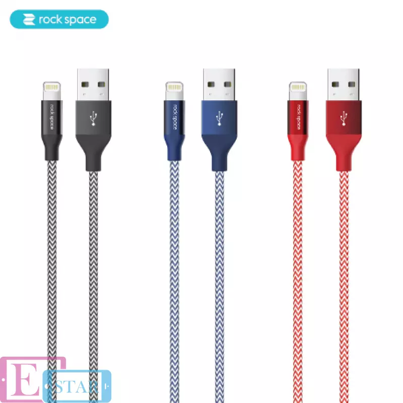 Кабель для заряджання та передачі даних Rock Space M4 Metal Charge & Sync round cable Black (Чорний) Кабель для заряджання та передачі даних Rock Space M4 Metal Charge & Sync round cable Black (Чорний)