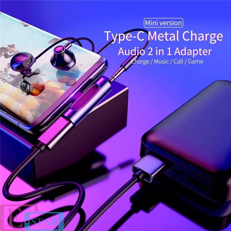 Адаптер Rock Type-C Metal Charge&Audio 2 in 1 version A Gray (Серый) RCB0669 Адаптер Rock Type-C Metal Charge&Audio 2 in 1 version A Gray (Серый) RCB0669