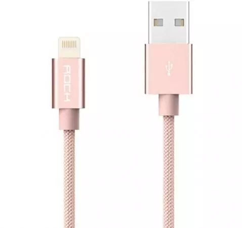 Кабель для зарядки и передачи данных Rock Metal Charge & Sync Round Cable 100cm Lightning Rose Gold (Розовое Золото) RCB0432 Кабель для зарядки и передачи данных Rock Metal Charge & Sync Round Cable 100cm Lightning Rose Gold (Розовое Золото) RCB0432