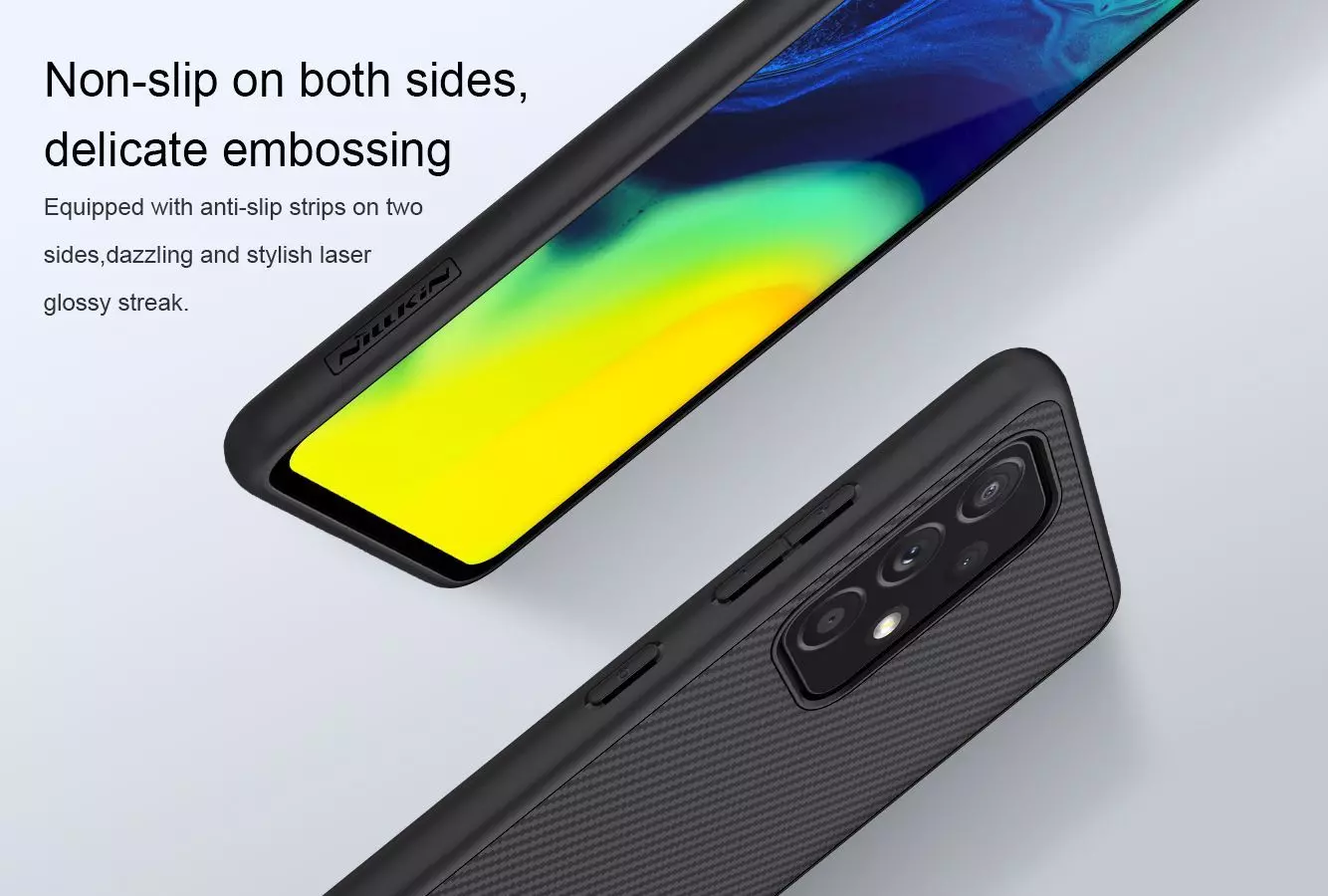 Чохол бампер Nillkin Synthetic Fiber для Samsung Galaxy A73 5G Black (Чорний) Чохол бампер Nillkin Synthetic Fiber для Samsung Galaxy A73 5G Black (Чорний)