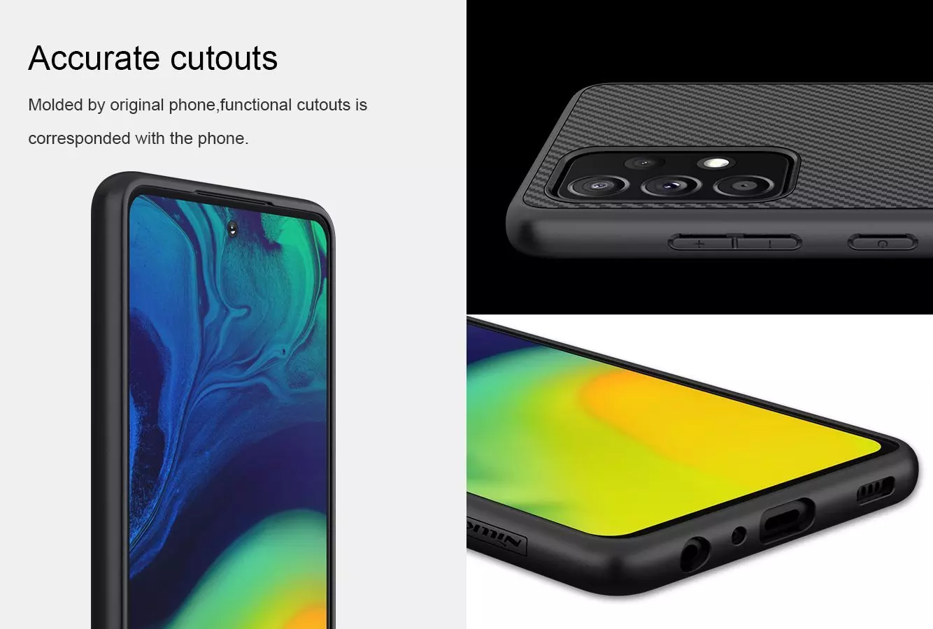 Чохол бампер Nillkin Synthetic Fiber для Samsung Galaxy A73 5G Black (Чорний) Чохол бампер Nillkin Synthetic Fiber для Samsung Galaxy A73 5G Black (Чорний)