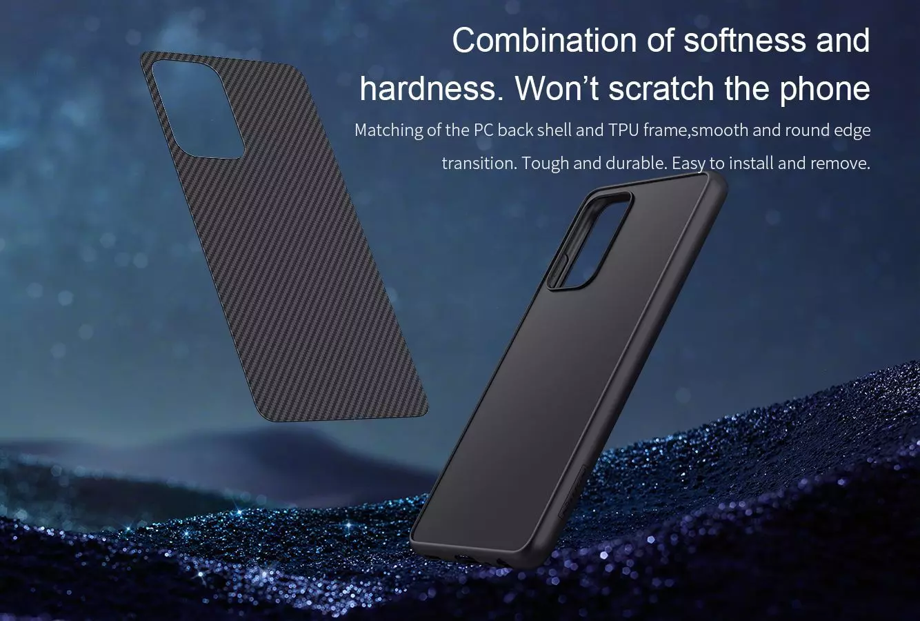 Чохол бампер Nillkin Synthetic Fiber для Samsung Galaxy A73 5G Black (Чорний) Чохол бампер Nillkin Synthetic Fiber для Samsung Galaxy A73 5G Black (Чорний)