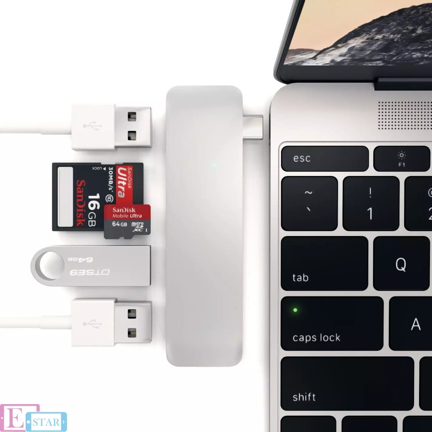 USB-хаб Satechi Type-C USB 3-in-1 Hub Silver (Срібний) ST-TCUHS USB-хаб Satechi Type-C USB 3-in-1 Hub Silver (Срібний) ST-TCUHS