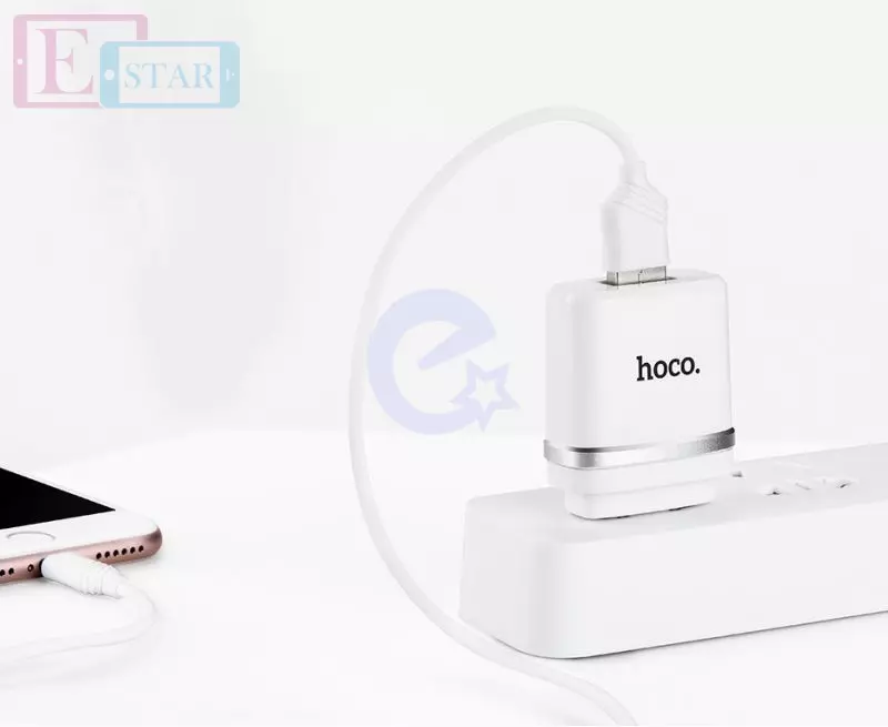 Мережева зарядка для смартфона Hoco C11 Home Charger 1USB + Lightning White (Білий)