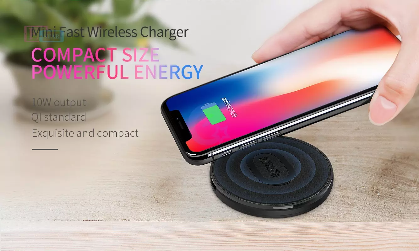 Стильная беспроводная зарядная станция Nillkin Mini Fast Wireless Charger для Apple, Samsung, HTC, Huawei Black (Черный) MC029
