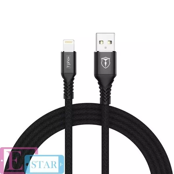 Кабель T-PHOX Jagger T-L814 Lightning - 1m Black (Чорний) Кабель T-PHOX Jagger T-L814 Lightning - 1m Black (Чорний)