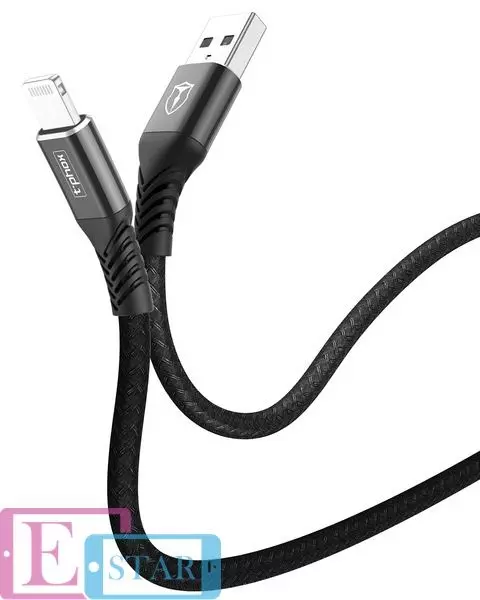 Кабель T-PHOX Jagger T-L814 Lightning - 1m Black (Чорний) Кабель T-PHOX Jagger T-L814 Lightning - 1m Black (Чорний)