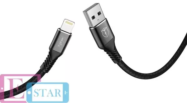 Кабель T-PHOX Jagger T-L814 Lightning - 1m Black (Чорний) Кабель T-PHOX Jagger T-L814 Lightning - 1m Black (Чорний)