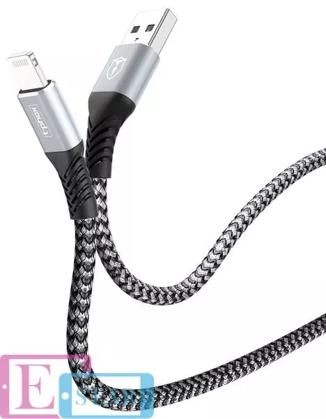 Кабель T-PHOX Jagger T-L814 Lightning - 1m Grey (Серый)