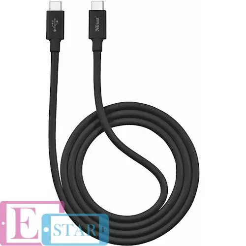 Кабель Trust URBAN USB 2.0 Type-C to Type-C 480 Mbps PD2.01m Black (Чорний) 21176 Кабель Trust URBAN USB 2.0 Type-C to Type-C 480 Mbps PD2.01m Black (Чорний) 21176