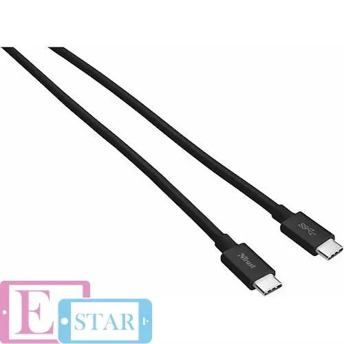 Кабель Trust URBAN USB 3.1 Type-C to Type-C 5 Gbps PD2.0 1m Black (Чорний) 21177 Кабель Trust URBAN USB 3.1 Type-C to Type-C 5 Gbps PD2.0 1m Black (Чорний) 21177