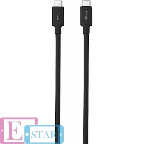 Кабель Trust URBAN USB 3.1 Type-C to Type-C 5 Gbps PD2.0 1m Black (Чорний) 21177 Кабель Trust URBAN USB 3.1 Type-C to Type-C 5 Gbps PD2.0 1m Black (Чорний) 21177
