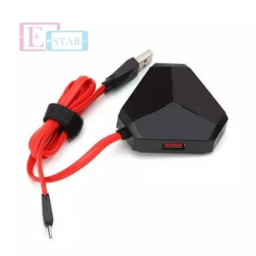 USB хаб Remax RU-U3 Alien 2.0 3USB+OTG Black/Red (Чорний/Червоний)